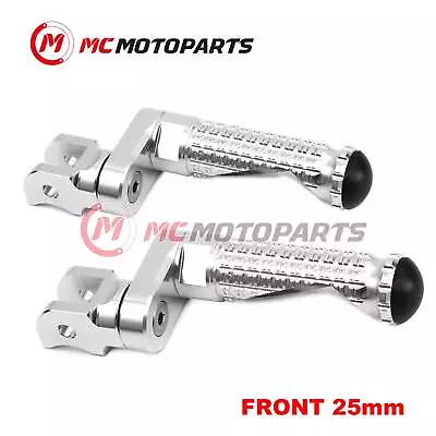 SILVER MPRO 25mm Extension Front Footpegs For Yamaha Vmax 1700 09-17 16 15 14 • $51.04