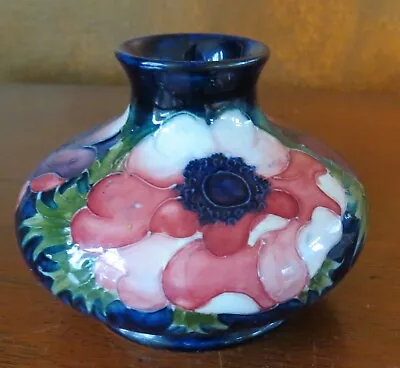 Moorcroft Anemone Cobalt Blue 3 1/8” Squat Body Vase England • $149.99