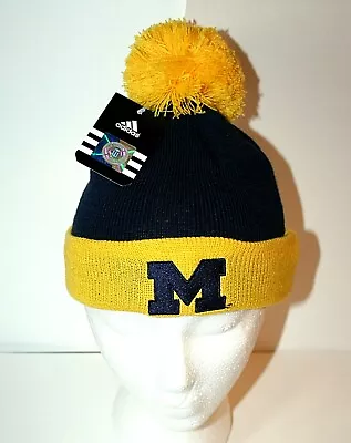 Adidas Univ Of Michigan Wolverines Team NCCA Football Knit Cap Hat New Tags Kids • $14.99
