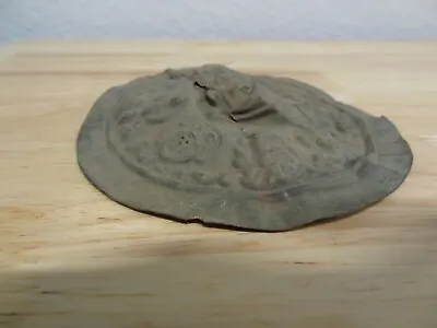 ANTIQUE MONGOLIAN TIBETAN  BUDDHIST HAND EMBOSSED Copper Mandala Base NICE FIND • $21.99