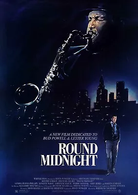 'Round Midnight 1986 Movie POSTER PRINT A1 80s Cult Cine Jazz Music Film WallArt • £4.95