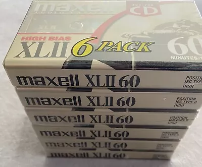 NEW Sealed MAXELL XLII 60 Minute High Bias Blank Audio Cassette Tapes 6 Pack NOS • $39.99