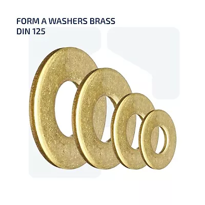 Form A Washers Flat Solid Brass Din 125a M2 M2.5 M3 M4 M5 M6 M8 M10 M12 M16 • £0.99