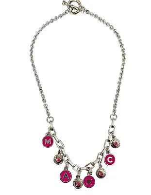 AUTH New Marc By Marc Jacobs PINK New Multi Charm 17  Silver Rhodium Necklace • $35
