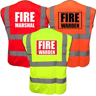 £6.99 • Buy Hi Vis FIRE MARSHAL WARDEN Vest High Visibility Viz Waistcoat Safety Work