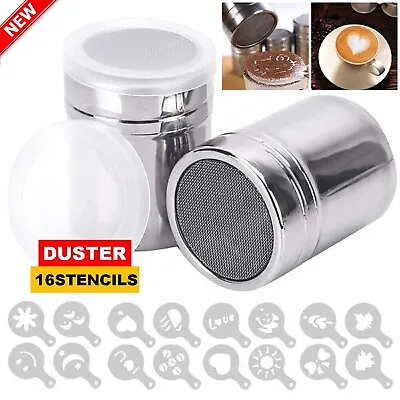 Stainless Steel Icing Sugar Cocoa Coffee Shaker Flour Duster Chocolate Powder AU • $16.99