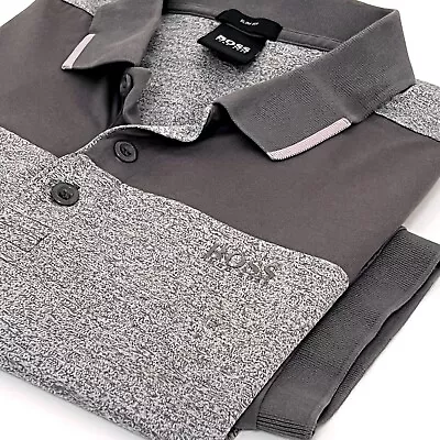 Hugo Boss Beige Grey Short Sleeve Slim Fit Polo Shirt Size M Medium • £3.50