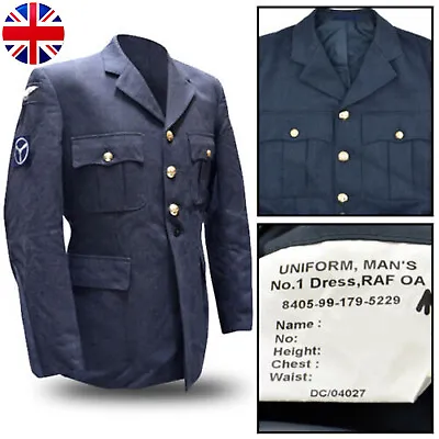 British Army RAF No 1 Royal Air Force Dress Uniform Jacket Tunic Blue Wool  • £18.54