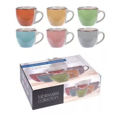 Porcelain Espresso Cups 90ml Set Of 6 Multi Colour Espresso Cups Small Mini • £11.99