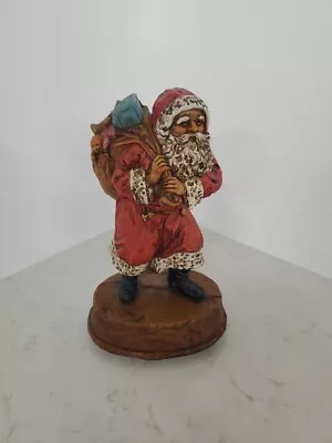 Vintage Christmas Duncan Hill Santa Music Box #1501 Rustic Carved Wooden 1980s • $15