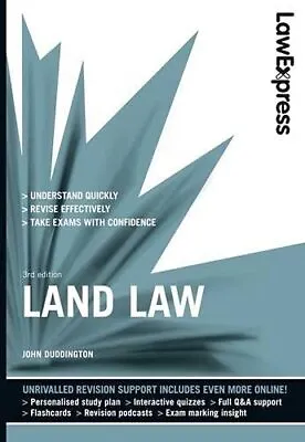 Law Express: Land Law (Revision Guide) By Duddington John Paperback Book The • £3.49