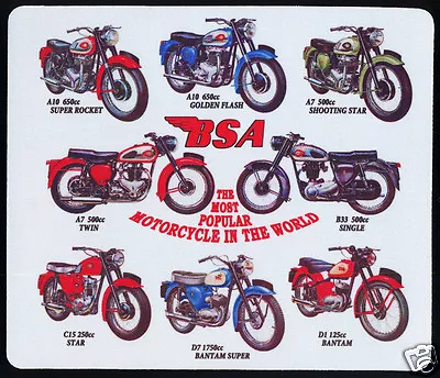 1 X BSA MOTORCYCLE SUPER ROCKET GOLDEN FLASH  MOUSE MAT OR SMALL TABLE MAT • $12.95