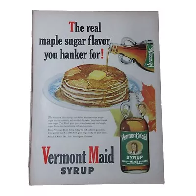 1950 Vermont Maid Syrup / PM Deluxe Whiskey - Vintage Print Ad • $9.99