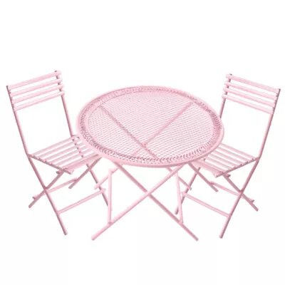 3Pcs Doll House Table Chair Iron Dollhouse Miniature 1:12 Outdoor Furniture Kit • $15.99