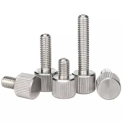 Knurled Stainless Steel Thumb Screw M2 M3 M4 M5 M6 Flat Head Thumbscrew Bolt • £2.39