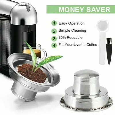 £18.99 • Buy Stainless Steel Coffee Capsule Adapter Filter Pod Converter For Nespresso Vertuo