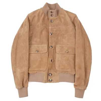 Rifugio Napoli Wool-Lined Soft Nappa Suede Leather Bomber Jacket S (Eu 48) NWT • $1795