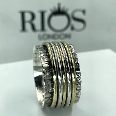 £19.99 • Buy Trendy Spinning 925 Solid Sterling Silver Big Spinner Ring RRP £38.99 Boxed