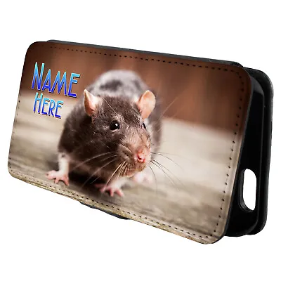 Personalised Pet Rat Pig IPhone Case Custom Flip Phone Cover Wallet Gift KS99 • £12.95