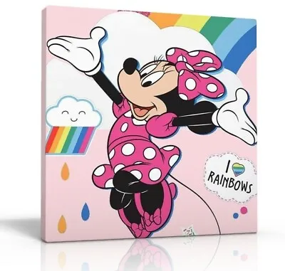 RAINBOW MINNIE MOUSE Choose Lampshade  Lamp  Wall Art  Wall Clock Or Bundle • £14.99