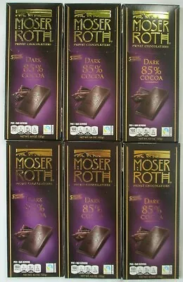 6 Moser Roth Premium Chocolate Dark 85% Cocoa 5-bar 4.4-oz Packs • $21.99