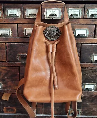 Modified Madewell Somerset Mini Leather Cinch Drawstring Backpack British Tan • $135