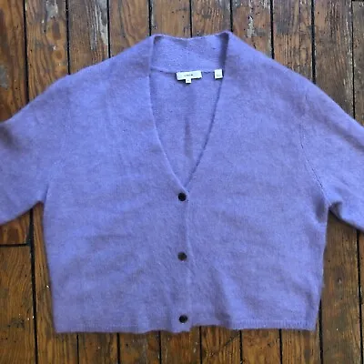 Vince Brushed Shrunken Cardigan Alpaca Wool Women’s XL Lavender Cropped • $42