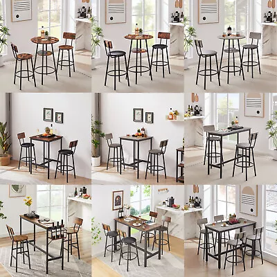 3/5 Piece Bar Table Set Counter Height Kitchen Dining Pub Table W/ Bar Stools • $108.99