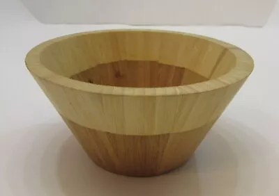 Vintage 1990's Island Bamboo Solid Wood Handcrafted 3x6 Round Tapered Nut Bowl • $15