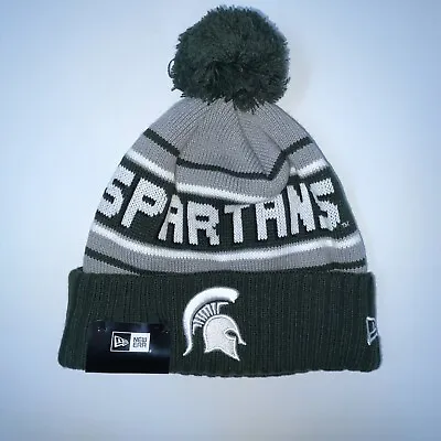 Michigan State St Spartans Ncaa New Era Cheer Knit Beanie Pom Winter Cap Hat Nwt • $24.95