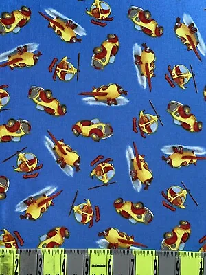 Planes Cars Helicopters Cotton Fabric Yard • $4.99