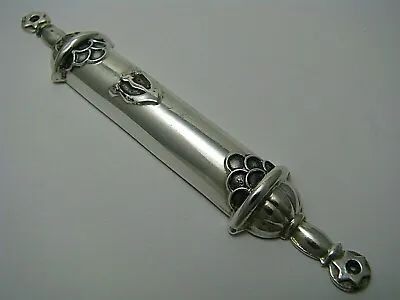 STERLING SILVER MEZUZAH CASE By Dugma Middle East Israel C1970 Judaica No Scroll • $145