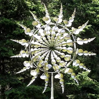Magical Wind Powered Kinetic Windmill Metal And Sculpture Spinner Garden Unique • $18.98