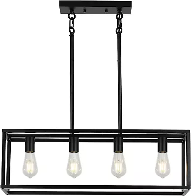 Contemporary Chandeliers Black 4 Light Modern Vintage Dining Room Lighting Fixtu • $124.99