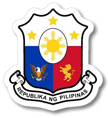 $3.99 • Buy Philippine Flag Sun And Stars Philippino Coat Of Arms Vinyl Decal Stickers 4  