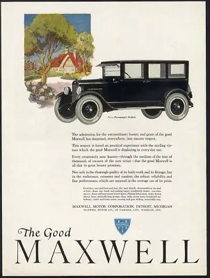 MAXWELL 1922 - 1923 Auto Car Ad Five Passenger 2 Door Sedan • $9.95