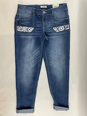 Mudd Jeans Girl's Size 16 Denim Mid Rise Boyfriend Adjustable Waist NWT • $13.74