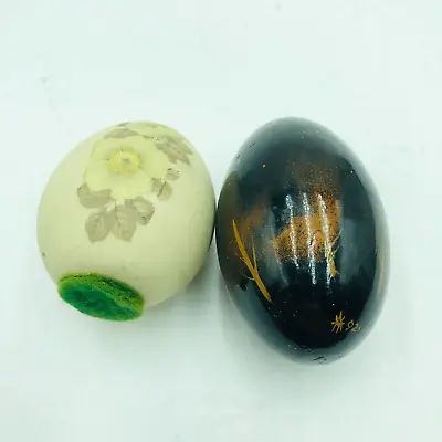 Vintage Decorative Eggs Wooden And Ceramic • $9.99