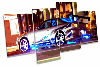 The Fast And Furious Car MULTI CANVAS WALL ART Framed Panel • £49.99