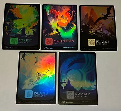 MTG Lost Caverns Of Ixalan Foil FULL ART Basic Land Set - 5 Lands MINT • $5.45