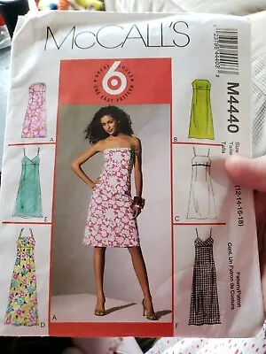 Sewing Pattern McCalls M4440 Plus Sz 12-18 Maxi Mini Spaghetti & Strapless Dress • $5.99