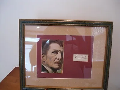 Vincent Price Signed Cut With Photo Matted & Framed Coa Dated 4/12/2011 • $169
