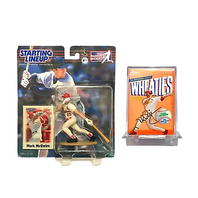 Vintage Mark McGwire Starting Lineup Action Figure & Gold Signature Wheaties Box • $24.29