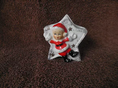 Vintage Japan Santa Girl Toothpick Holder / Planter  2 3/4 Tall Norcrest? • $8.99