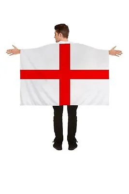 Adult Size Wearable England Supporters Flag St Saint George Cross Cape Lot • £4.65