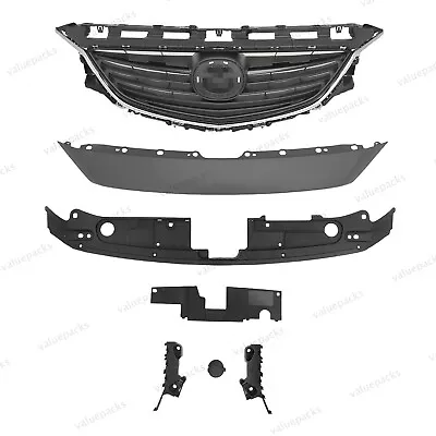 7PC For Mazda6 2014-2017 Chrome Grille Radiator Cover Bumper Support Bracket Kit • $94.99