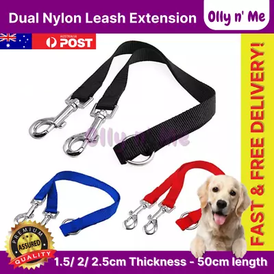 $6.41 • Buy Dual Double Dog Leash No Tangle Coupler Pet Puppy Leash Adjustable 1 Lead 2 Way