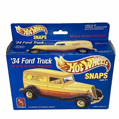 AMT ERTL Hot Wheels Snap Together Plastic Model Kit 34 Ford Truck 1/32 Scale Vtg • $24.97