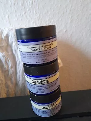 Neals Yard Rose & Mellow Moisturiser & Night Cream ×3 50g Products  • £29.99