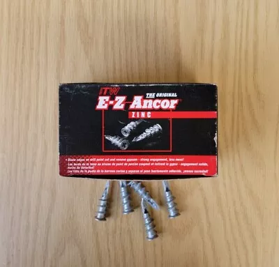 E-Z Ancor  Zinc Wall Anchors And #8 ×1-1/4 Phillips Screws (QTY:100 Each) NOS • $31